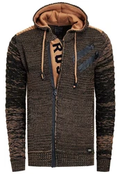 Rusty Neal Strickjacke Khaki/Dunkelgrün/Hellblau/Braun