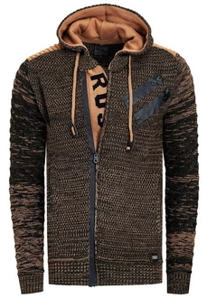 Rusty Neal Strickjacke Khaki/Dunkelgrün/Hellblau/Braun
