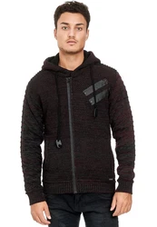 Rusty Neal Strickjacke Dunkelrot/Bordeaux/Braun