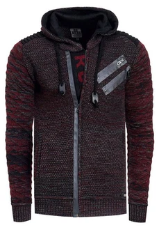 Rusty Neal Strickjacke Dunkelrot/Bordeaux/Braun