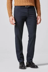 MEYER Chinohose Bonn Stretch-Dehnbund Jeans Dunkelblau/Blau