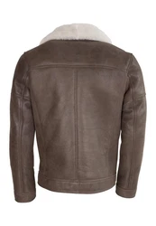 Lolus Lederjacke Edgar Braun/Grau/Dunkelbraun