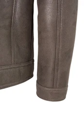 Lolus Lederjacke Edgar Braun/Grau/Dunkelbraun