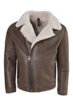 Lolus Lederjacke Edgar Braun/Grau/Dunkelbraun