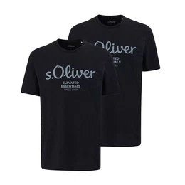 T-Shirt (2-tlg) mit Rundhals-Ausschnitt, kurzarm, Logo-Aufdruck im 2er Pack