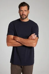 JP1880 T-Shirt Basic Rundhals Dunkelblau/Schwarz