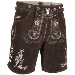 Trachtenhose Herren Lederhose Kurz mit Trgern 100% Echtleder - HK3