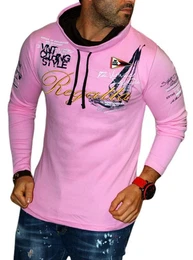 Langarmshirt Herren Langarmshirt Longsleeve Pulli Sweatshirt Shirt Kapuze Kragen