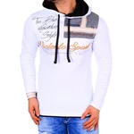 Violento Langarmshirt Herren Longsleeve Pulli Sweatshirt Shirt Kapuze Kragen Creme/Beige/Weiß/Orange
