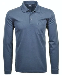 RAGMAN Poloshirt Langarmshirts Blau/Dunkelblau/Hellblau/Grau