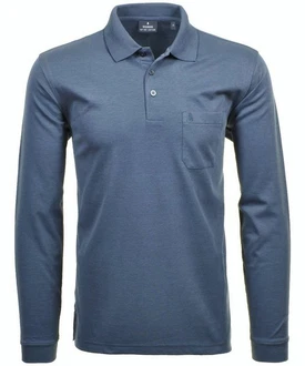 RAGMAN Poloshirt Langarmshirts Blau/Dunkelblau/Hellblau/Grau