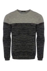 CRSM Carisma Herren Strickpullover K-114 Dunkelblau/Grau/Hellblau/Blau