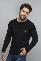 CRSM Carisma Herren Strickpullover K-114 Schwarz/Hellblau/Dunkelgrau/Rot/Dunkelrot/Mintgrün