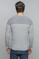 CRSM Carisma Herren Strickpullover K-114 Grau/Hellblau