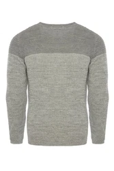 CRSM Carisma Herren Strickpullover K-114 Grau/Hellblau