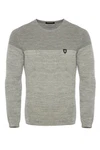 CRSM Carisma Herren Strickpullover K-114 Grau/Hellblau