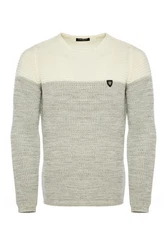 CRSM Carisma Herren Strickpullover K-114 Grau/Weiß