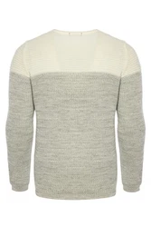 CRSM Carisma Herren Strickpullover K-114 Grau/Weiß