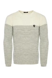 CRSM Carisma Herren Strickpullover K-114 Grau/Weiß