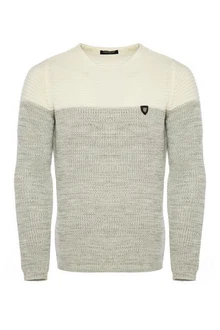 CRSM Carisma Herren Strickpullover K-114 Grau/Weiß