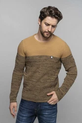 CRSM Carisma Herren Strickpullover K-114 Braun/Beige/Gelb/Rot