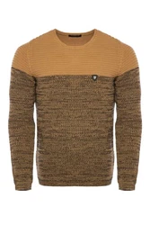 CRSM Carisma Herren Strickpullover K-114 Braun/Beige/Gelb/Rot