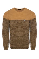 CRSM Carisma Herren Strickpullover K-114 Braun/Beige/Gelb/Rot