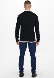 ONLY & SONS Strickpullover ONSPHIL REG 12 STRUC CREW KNIT Schwarz/Dunkelblau