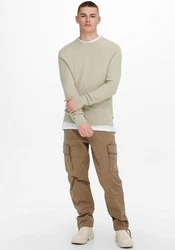 ONLY & SONS Strickpullover ONSPHIL REG 12 STRUC CREW KNIT Khaki