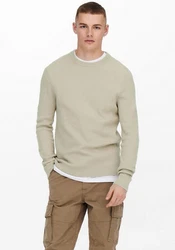 ONLY & SONS Strickpullover ONSPHIL REG 12 STRUC CREW KNIT Khaki