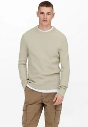 ONLY & SONS Strickpullover ONSPHIL REG 12 STRUC CREW KNIT Khaki