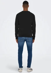 ONLY & SONS Strickpullover ONSPHIL REG 12 STRUC CREW KNIT Schwarz