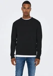 ONLY & SONS Strickpullover ONSPHIL REG 12 STRUC CREW KNIT Schwarz