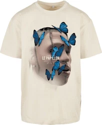 Mister Tee Herren Le Papillon Tee Creme/Beige/Khaki/Braun/Weiß