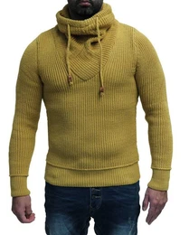 Strickpullover Herren Winter Strickpullover Warm Pullover Strick Modern Kordelzug
