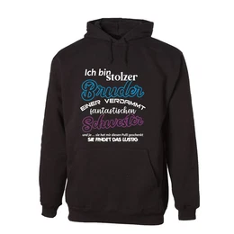 Hoodie Ich bin stolzer Bruder einer verdammt fantastischen Schwester mit trendigem Frontprint mit Spruch