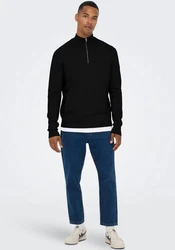 ONLY & SONS Strickpullover ONSPHIL Polo Strick Sweater (6415) Schwarz (6415)