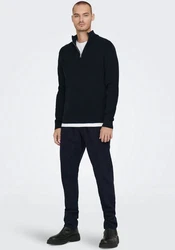 ONLY & SONS Strickpullover ONSPHIL Polo Strick Sweater (6415) Dunkelblau (6415)