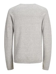 Jack & Jones Strickpullover JJEHILL KNIT CREW NECK Grau/Hellgrau