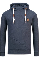 Indicode Hoodie Meza Dunkelblau/Braun/Grau/Hellblau
