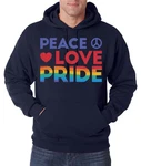 Youth Designz Kapuzenpullover Peace Love Pride Herren Hoodie Dunkelblau/Mischfarben