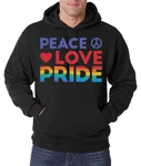 Youth Designz Kapuzenpullover Peace Love Pride Herren Hoodie Mischfarben/Schwarz/Braun/Lila