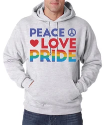 Youth Designz Kapuzenpullover Peace Love Pride Herren Hoodie Mischfarben/Grau