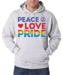 Youth Designz Kapuzenpullover Peace Love Pride Herren Hoodie Mischfarben/Grau
