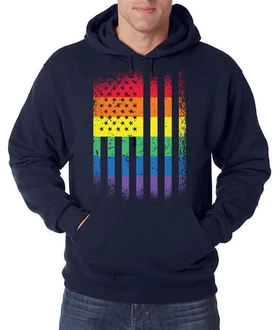 Youth Designz Kapuzenpullover Amerika Flagge Pride Herren Hoodie Mischfarben/Dunkelblau