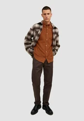 Jack & Jones Langarmhemd Cord Flanell Hemd Shacket JJECLASSIC (4296) Hellbraun