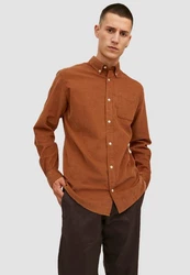 Jack & Jones Langarmhemd Cord Flanell Hemd Shacket JJECLASSIC (4296) Hellbraun