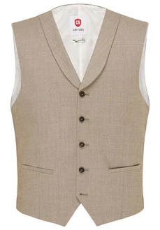 CG Club of Gents Anzugweste Sakko Beige/Braun/Khaki