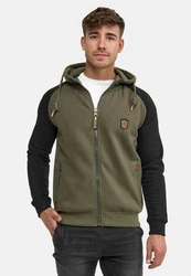 Indicode Herren Arbutus Kapuzensweatjacke Dunkelgrün