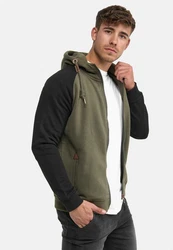 Indicode Herren Arbutus Kapuzensweatjacke Dunkelgrün